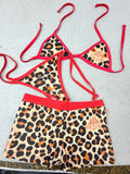 3 Piece Cheetah Bathing Suit